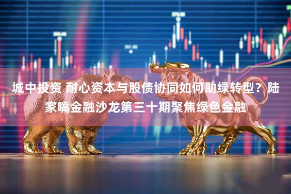 城中投资 耐心资本与股债协同如何助绿转型？陆家嘴金融沙龙第三十期聚焦绿色金融